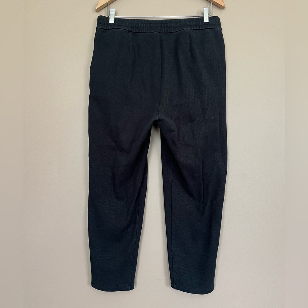 {Eileen Fisher} Organic Cotton Pull-On Tapered Leg Ankle Pants in Black - Medium - Picture 4 of 8
